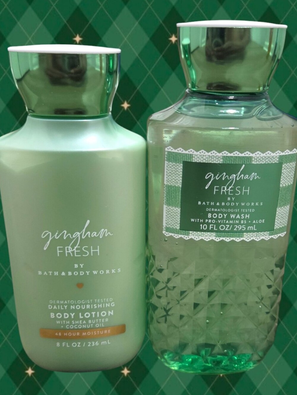 Bath & Body Works Ladie's Gingham Fresh Body Wash & Lotion Set
